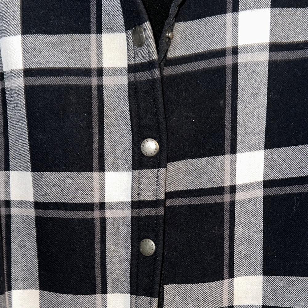 Orvis Black & White Plaid Snap-Front Shirt Jacket - Picture 2 of 6